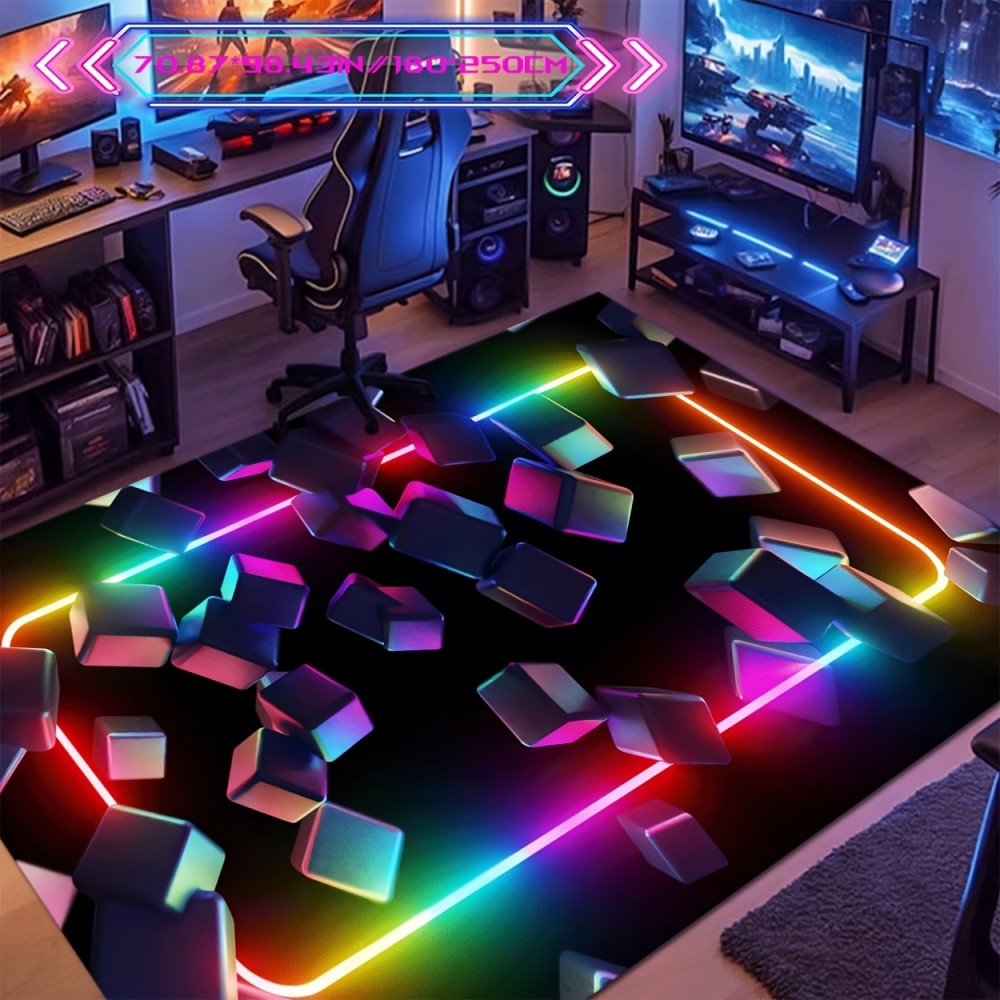 Esports Gaming Hotel - แผ่นรองเล่นเกม VIKAMA ดีไซน์สีสันสดใส พรมมีสไตล์ ซักด้วยเครื่องได้ เหมาะสำหรับห้องอีสปอร์ตและทางเข้าร้านอินเทอร์เน็ตคาเฟ่