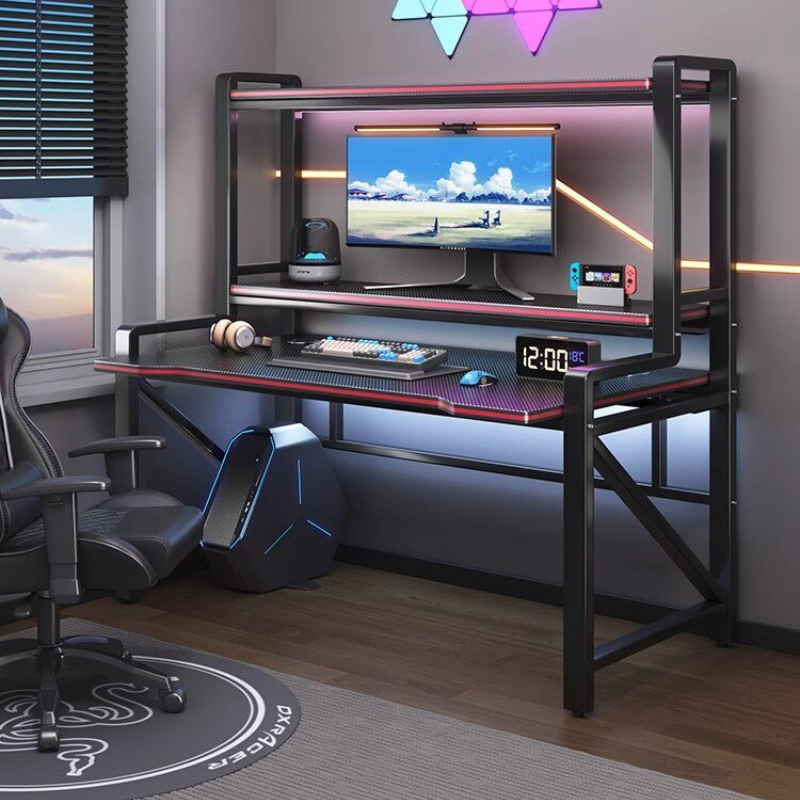 Esports Gaming School - โต๊ะคอมพิวเตอร์สำหรับนักเรียน โต๊ะทำงานในหอพัก โต๊ะเล่นเกมอีสปอร์ต โต๊ะเรียบง่ายสำหรับห้องนอน โต๊ะเขียนหนังสือในออฟฟิศ โต๊ะเกมมิ่งแบบยาว