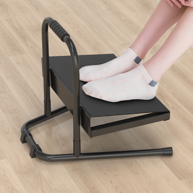 Footrest Under Desk - ที่วางเท้าปรับระดับได้สำหรับเด็กและสตรีมีครรภ์ ใช้ใต้โต๊ะทำงาน พร้อมที่เก็บของ เหมาะสำหรับใช้ที่บ้านและที่ทำงาน เพื่อการพักผ่อน