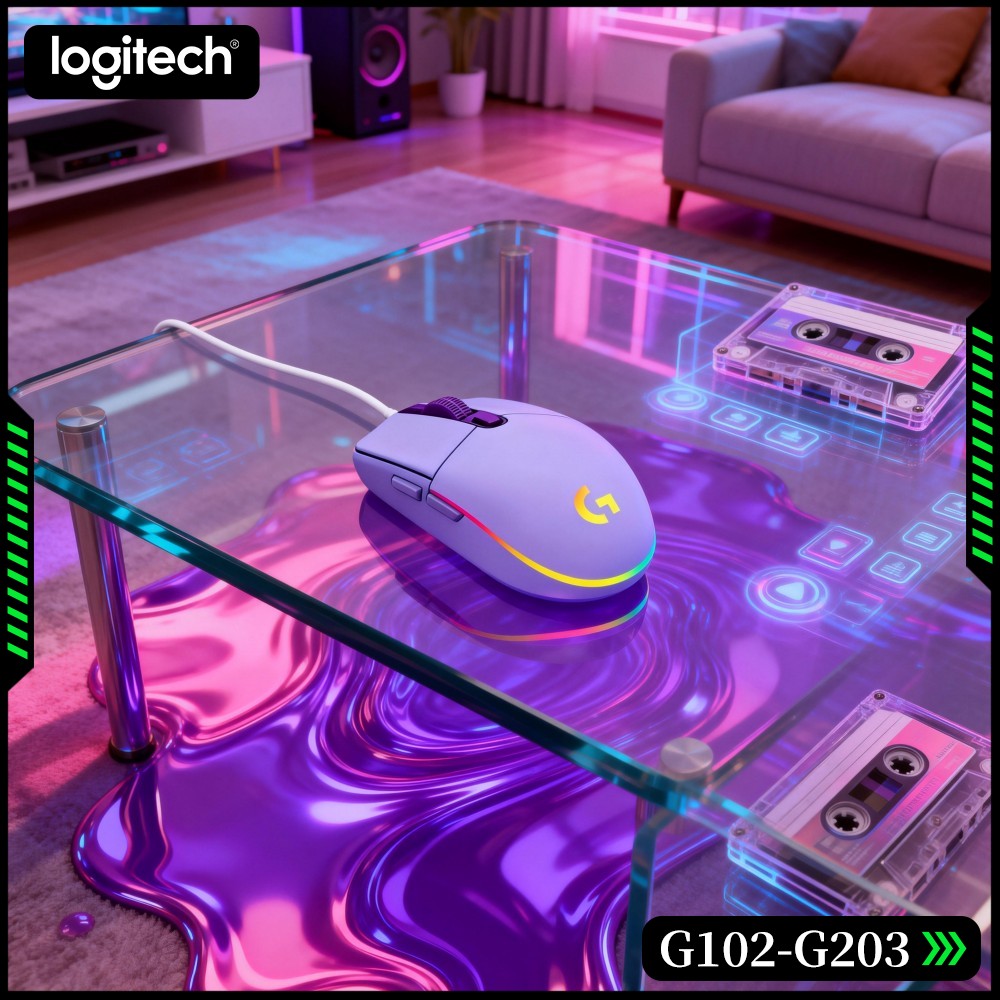 Esports Gaming Tournaments - เมาส์เกมมิ่ง Logitech G102, อัตราการส่งข้อมูล 1000Hz, ดีไซน์น้ำหนักเบา,