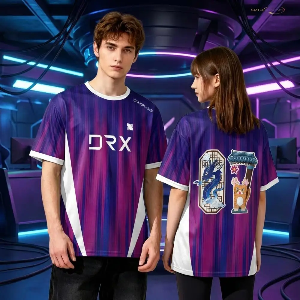 Esports Gaming Teams - DRX 2026 เสื้อยืดทีมอีสปอร์ตใหม่ เสื้อยืดที่ต้องมีสำหรับแฟนเกม ผู้ชายและผู้หญิง เสื้อกีฬาระบายอากาศ