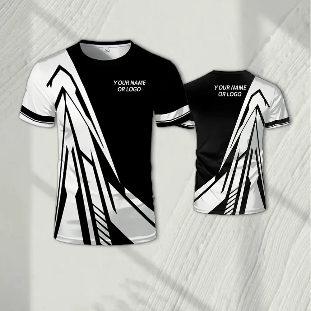 Esports Gaming Teams - เสื้อทีมอีสปอร์ตพิมพ์ลาย 3 มิติ พร้อมชื่อและโลโก้ทีม เสื้อคอกลมทันสมัยสำหรับเล่นเกม