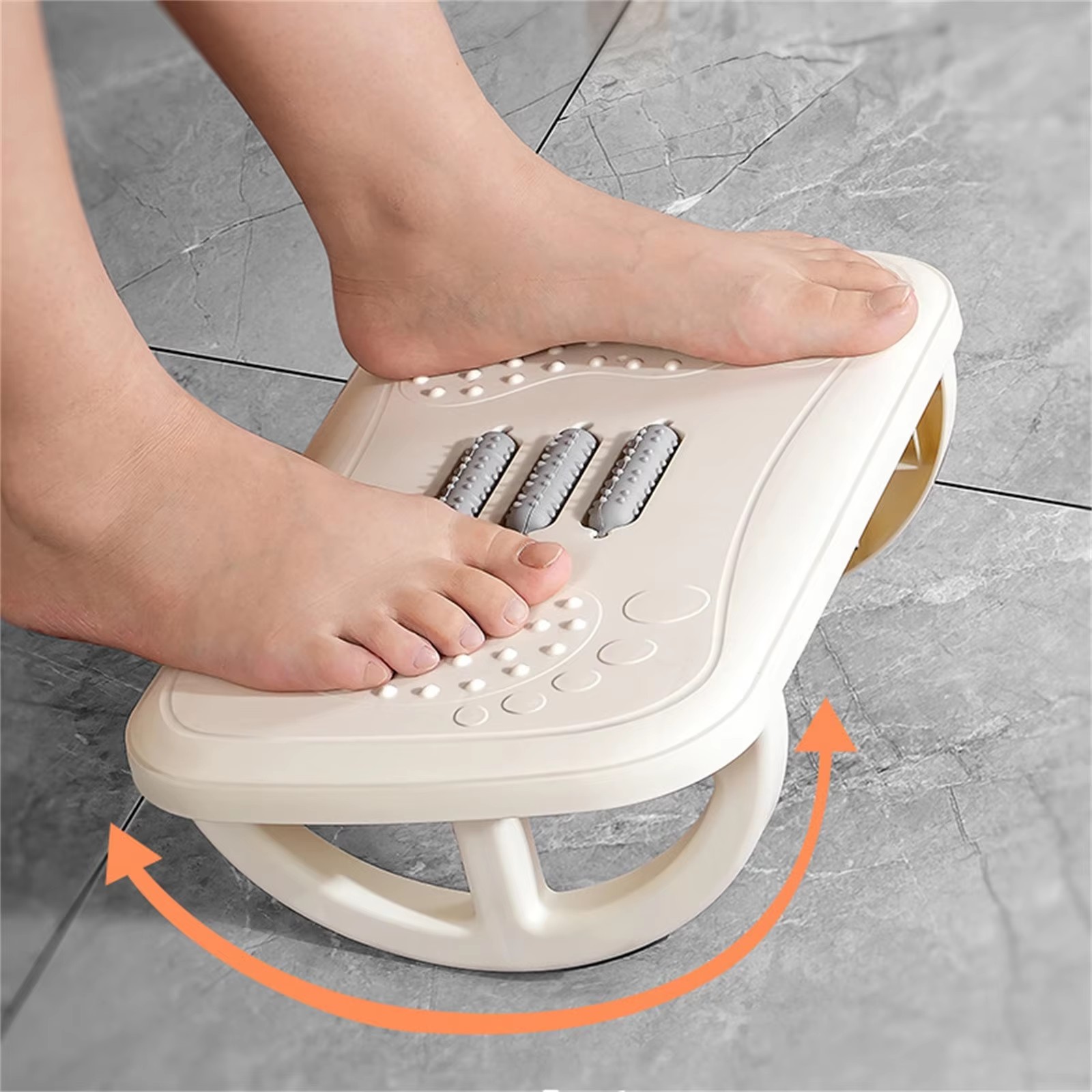 Footrest Under Desk - ที่วางเท้าแบบโยกสำหรับใต้โต๊ะทำงาน ที่พักขาแบบปรับระดับได้ตามหลักสรีรศาสตร์ แผ่นรองเท้าแบบโยกเพื่อความสบายสำหรับโต๊ะทำงานที่บ้านและสำนักงาน