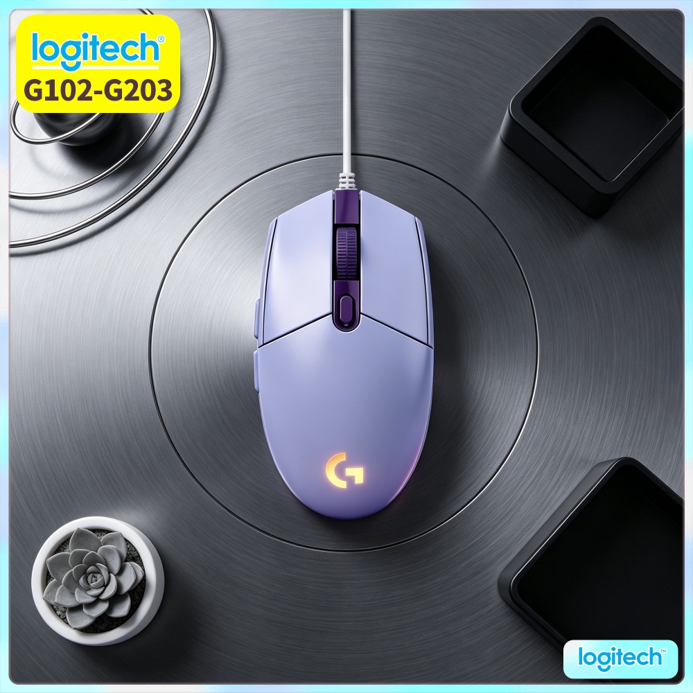 Esports Gaming Tournaments - เมาส์เกมมิ่งแบบมีสาย Logitech G102, 16.8 ล้านสี RGB,