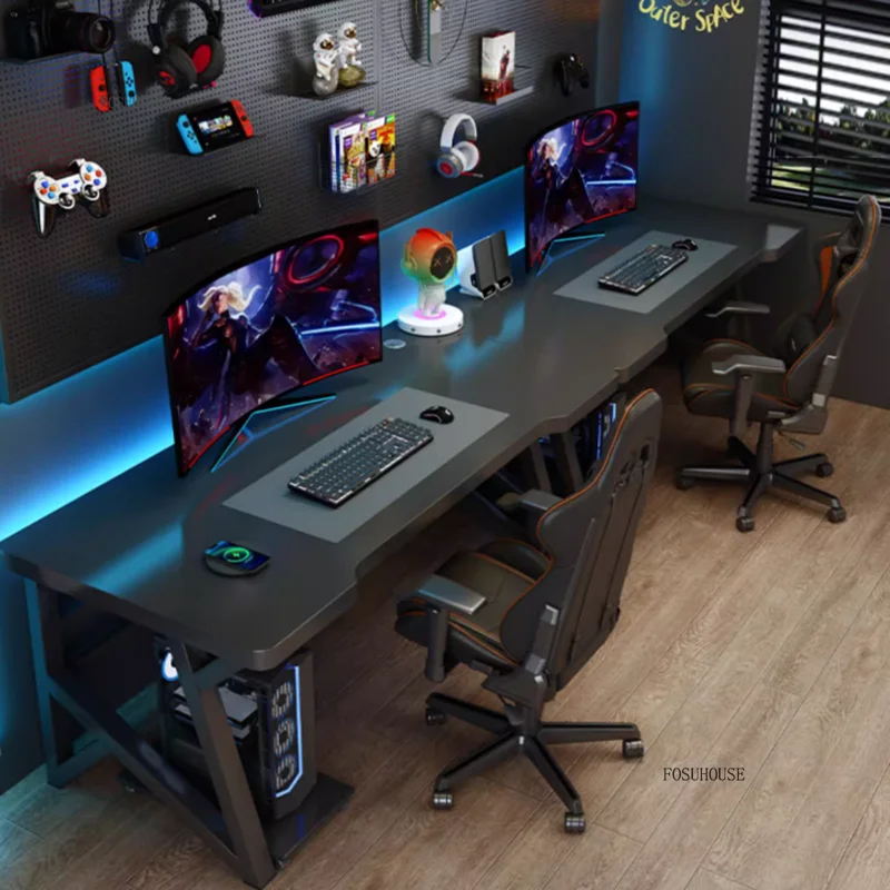 Esports Gaming School - โมเดิร์นโต๊ะคอมพิวเตอร์คู่บ้านเดสก์ท็อปอีสปอร์ตโต๊ะเล่นเกมห้องนอนโต๊ะเรียบง่ายนักเรียนโต๊ะศึกษาเฟอร์นิเจอร์สำนักงาน EE