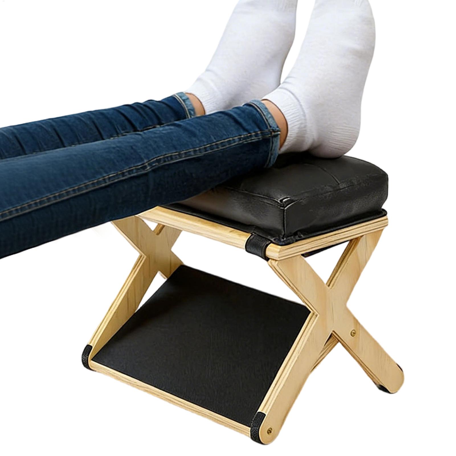 Footrest Under Desk - ที่วางเท้าใต้โต๊ะ ไม้สองชั้น กันลื่น ที่พักขาตามหลักสรีรศาสตร์ ที่วางเท้าสำหรับโต๊ะทำงาน ใช้ได้ที่บ้าน