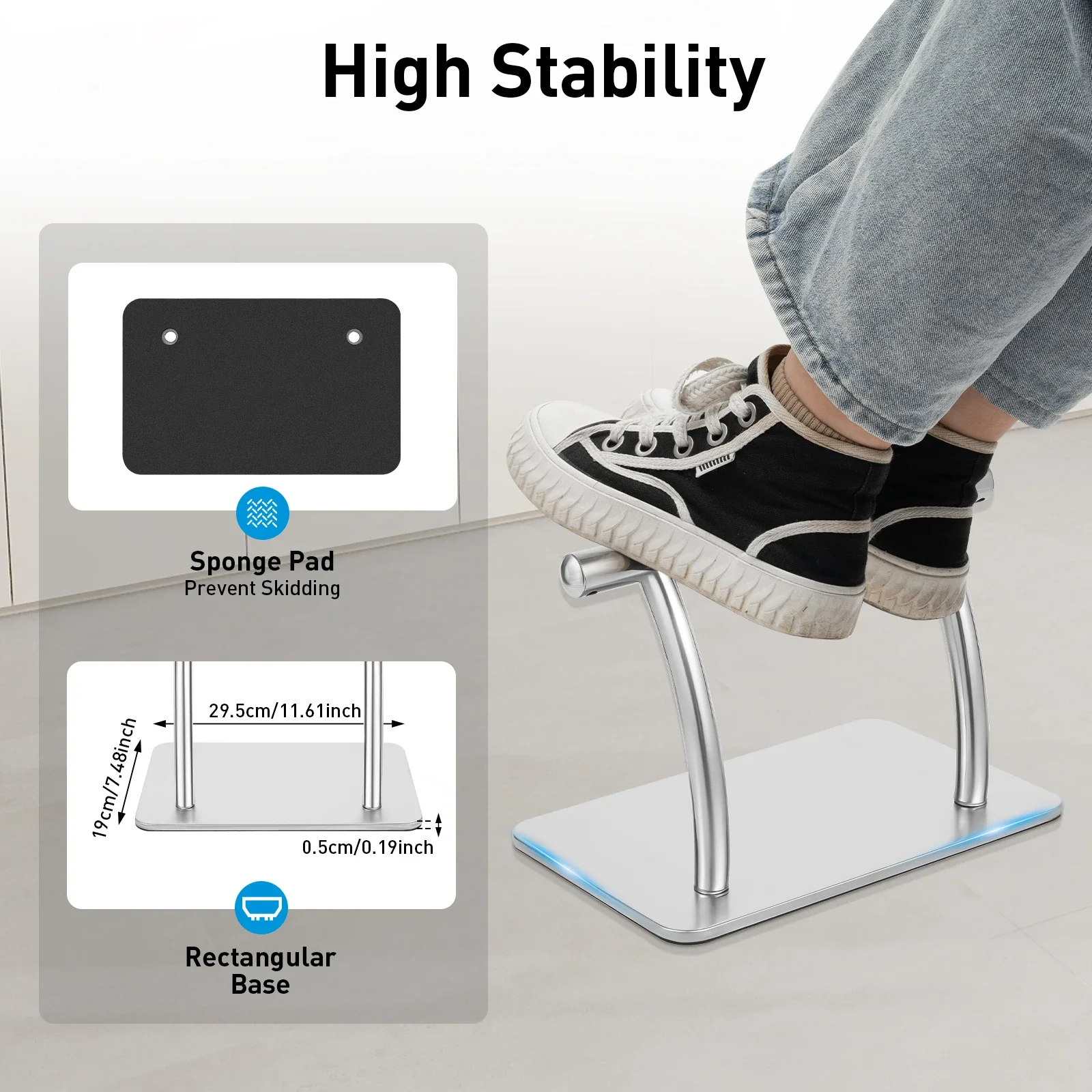 สแตนเลสสตีลเท้าสําหรับใต้โต๊ะท - Footrest Under Desk บทวิจารณ์และราคา
