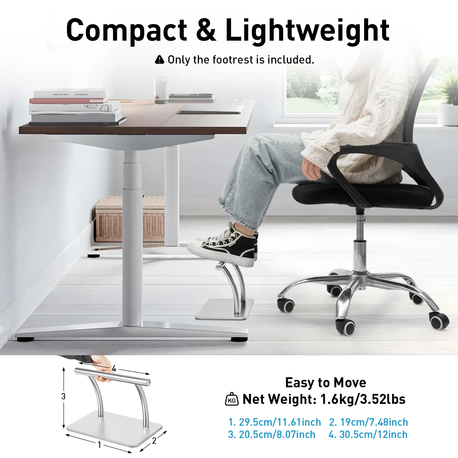 สแตนเลสสตีลเท้าสําหรับใต้โต๊ะท - Footrest Under Desk บทวิจารณ์และราคา